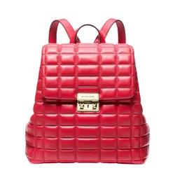 Balo Nữ Michael Kors MK Tribeca Small Quilted Leather Backpack 30F5G2RB1L Màu Đỏ