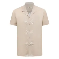 Áo Sơ Mi Nam F2 Fashion & Freedom Linen SMMN027-K-M-1023 Màu Kem Size M
