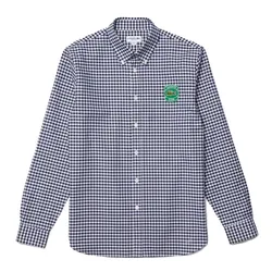 Áo Sơ Mi Dài Tay Nam Lacoste Premium Oxford Gingham Check Button Shirt CH4896 - 6LN Màu Xanh/Trắng Size 38