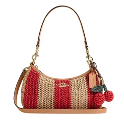 Túi Đeo Vai Nữ Coach Teri Shoulder Bag With Stripes And Charm CER34 Màu Nâu Đỏ
