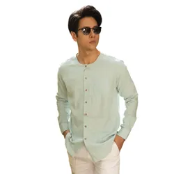 Áo Sơ Mi Nam F2 Fashion & Freedom Linen New Spirit SMM210-M-XTT-1221 Màu Xanh Lợt Size M