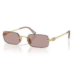 Kính Mát Nữ Miu Miu Rectangle Sunglass 0MU B50S 5AK20I Màu Nâu Vàng