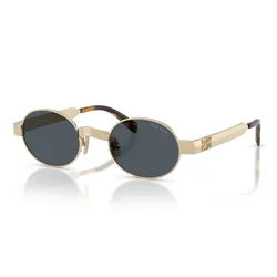 Kính Mát Unisex Miu Miu Sunglasses 0MU B51S ZVN70B Pale Gold Dark Grey Màu Xám Vàng