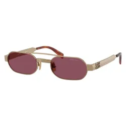 Kính Mát Unisex Miu Miu Sunglasses 0MU B52S 7OE30Y Brass Dark Violet Màu Tím Vàng