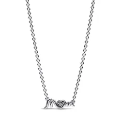 Dây Chuyền Nữ Pandora Sparkling Mum Pavé Collier Necklace 392589C01 Màu Bạc