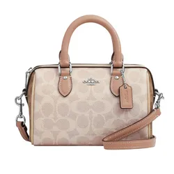 Túi Đeo Chéo Nữ Coach Mini Rowan Crossbody In Signature Blocking CW330 Màu Be