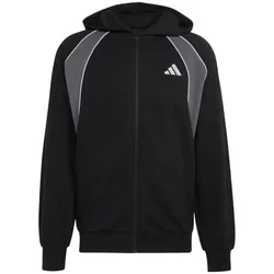 Áo Khoác Nỉ Nam Adidas Track Top With Hood And Zipper Down Made From Seasonal Essentials Color-Block Fishbone Fabric KF4224 Màu Đen Size L