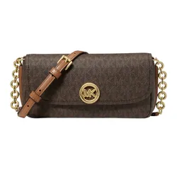 Túi Đeo Chéo Nữ Michael Kors MK&nbsp;Nolita Small Signature Logo Crossbody Bag 32S6GY5C5B Màu Nâu Đậm