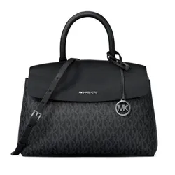 Túi Đeo Chéo Nữ Michael Kors MK Small Landry Crossbody Bag With Logo Black 30T6SX7S1V Màu Đen