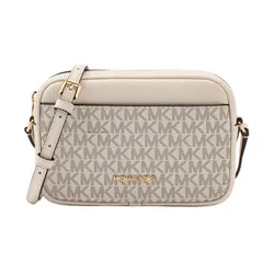Túi Đeo Chéo Nữ Michael Kors MK Camera Crossbody Small MK Signature 35R6GTVC5B2605 Màu Trắng