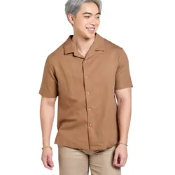 Áo Sơ Mi Nam F2 Fashion & Freedom Linen Tender Drit SMMN036-NN-S-0525 Màu Nâu Nhạt Size S