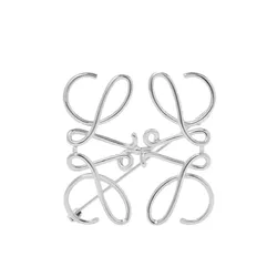 Cài Áo Nữ Loewe Anagram Brooch In Metal Màu Bạc