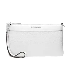Túi Đeo Vai Nữ Michael Kors MK Jet Set Medium Pebbled Leather Convertible Wristlet 32F5SJ6F6L Màu Trắng