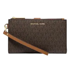 Ví Nữ Michael Kors MK Jet Set Double Zip Logo Brown 35F8GTVW0B Màu Nâu