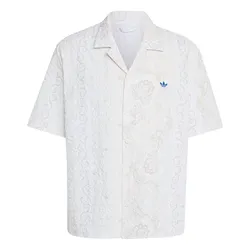Áo Sơ Mi Nam Adidas Resort Shirt With Crinkled Striped Fabric And Printed Pattern KX1226 Màu Trắng Họa Tiết Size M