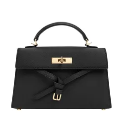 Túi Xách Tay Nữ Charles & Keith CNK Tricha Knotted Belt Top Handle Bag CK2-50701691 Black Màu Đen