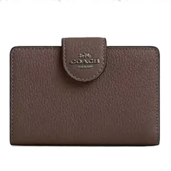 Ví Nữ Coach Medium Corner Zip Wallet CBO41 Gunmetal/Dark Stone Màu Nâu Đậm