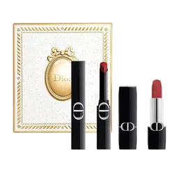 Set Son Dior Rouge Dior On Stage 550 Red Shock + Velvet 720 Icone Kèm Hộp Quà