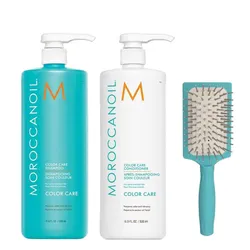 Combo Dầu Gội Và Xả Chăm Sóc Tóc Nhuộm Moroccanoil Color Care (2 x 500ml) + Lược Mini Paddle Brush