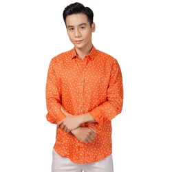 Áo Sơ Mi Nam F2 Fashion & Freedom Linen SMM113-CHT-S-0619 Màu Cam Size S