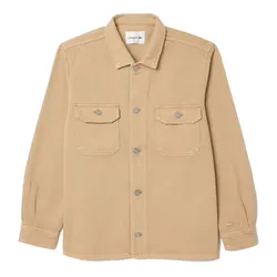 Áo Khoác Nam Lacoste Men's Oversized Denim Overshirt CH7227-I8V Beige Màu Be Size 38