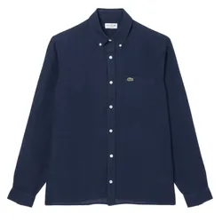 Áo Sơ Mi Nam Lacoste Regular Fit Linen Shirt CH5692 - 166 Màu Xanh Navy Size 38