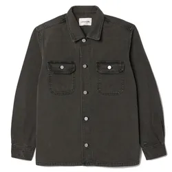 Áo Khoác Nam Lacoste Men's Oversized Denim Overshirt CH7227-I8W Màu Đen Xám&nbsp;Size 38