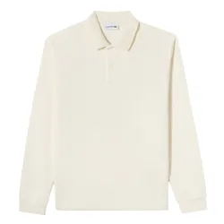 Áo Polo Dài Tay Nam Lacoste Ribbed Long-Sleeved Shirt PH262E - XFJ Cream Màu Kem Size 4