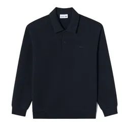 Áo Polo Dài Tay Nam Lacoste Ribbed Long-Sleeved Shirt PH262E - 166 Màu Xanh Đen Size 3