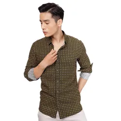 Áo Sơ Mi Nam F2 Fashion & Freedom Linen SMM132-DV-S-0619 Màu Đen - Vàng Size S