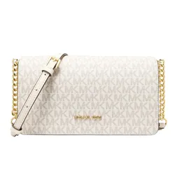 Túi Đeo Chéo Nữ Michael Kors MK Jet Set Travel Medium Logo Crossbody Bag 35F5GTVC8B Màu Trắng