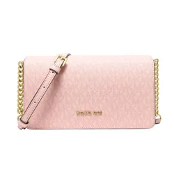 Túi Đeo Chéo Nữ Michael Kors MK Jet Set Travel Medium Logo Crossbody Bag 35F5GTVC8V Màu Hồng