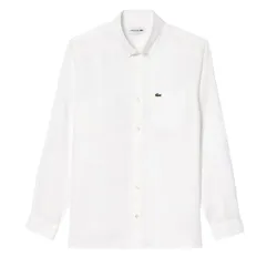 Áo Sơ Mi Nam Lacoste Men's Loose Fit Linen Shirt CH2188-10 001 Màu Trắng Size 38