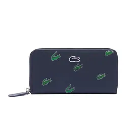Ví Nữ Lacoste Zip-Around Wallet With Crocodile Logo Print NF4389 - 021 Màu Xanh Navy