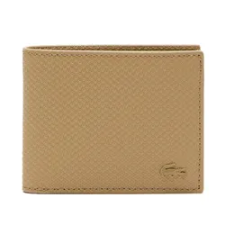 Ví Nam Lacoste Chantaco Pique Leather 3 Card Wallet NH2824 - L32 Màu Be