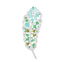 Cài Áo Nữ Meri Emerald Whisper BR120 Màu Bạc