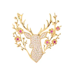 Cài Áo Meri Antler Bloom BR118 Màu Vàng Gold