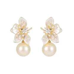 Khuyên Tai Nữ Kya Jewel White Azalea JE25 Màu Trắng Vàng