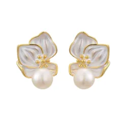 Khuyên Tai Nữ Kya Jewel Golden Stamen JE27 Màu Trắng Vàng