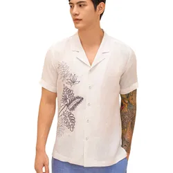 Áo Sơ Mi Nam F2 Fashion & Freedom Linen SMMN012-TRANG THEU-S- 0924 Màu Trắng Size S