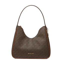 Túi Đeo Vai Nữ Michael Kors MK Nayla Small Signature Logo Hobo Shoulder Bag 35F6G5ZH1B Màu Nâu