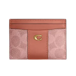 Ví Nữ Coach Essential Card Case In Signature Canvas CBY80 B4YU2 Màu Hồng Nâu