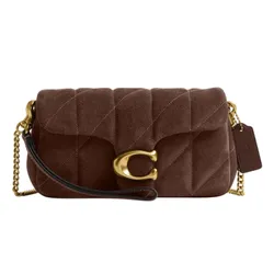 Túi Đeo Chéo Nữ Coach Tabby Chain Crossbody Bag 19 With Quilting CCD85 Màu Nâu Đậm