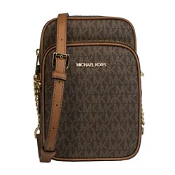 Túi Đeo Chéo Nữ Michael Kors MK Women's Adjustable Crossbody Strap Fabric Bag 35F1GTVC2B Màu Nâu Đen