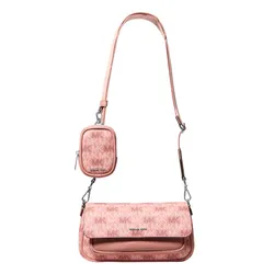 Túi Đeo Chéo Nữ Michael Kors MK Jet Set Travel Small Signature Logo Crossbody Bag With Pouch 35F6STVC0V Màu Hồng