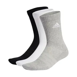 Set 3 Đôi Tất Cổ Cao Adidas Cushion 3 Pairs Crew Ankle Socks IC1311 Màu Đen/Trắng/Xám Size S