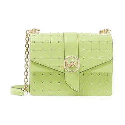 Túi Đeo Chéo Nữ Michael Kors MK Greenwich Small Studded Quilted Faux Crossbody Bag&nbsp;Màu Xanh Neon