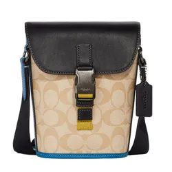 Túi Đeo Chéo Nữ Coach Colorblock Signature Flap Crossbody CH071 Màu Be Đen