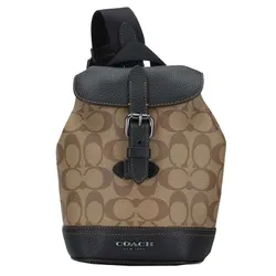 Túi Đeo Chéo Coach CB928 Signature Hudson Small Pack Khaki/ Black Màu Be Đen