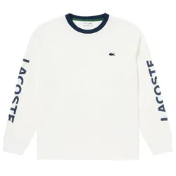 Áo Nỉ Nam Lacoste Loose Sleeve Print Long TH6375-70V Màu Trắng Size 2